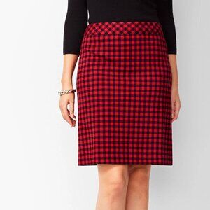 TALBOTS  Skirt  A Line Red & Black  Buffalo Check Houndstooth